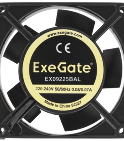 Вентилятор для корпуса ExeGate EX09225BAL черный, 92 мм, 2500 об/мин, 32 дБ