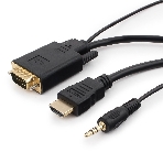 Кабель HDMI->VGA Cablexpert A-HDMI-VGA-03-5M, 19M/15M + 3.5Jack, медь, позол.разъемы, 5м, черный, пакет, фото2
