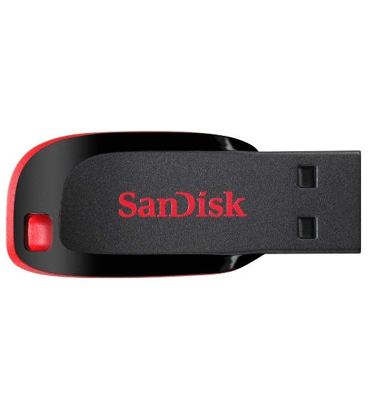 Флешка USB Sandisk CZ50 Cruzer Blade (SDCZ50-064G-B35), 64Gb, USB 2.0, R/W 15/4, черный/красный