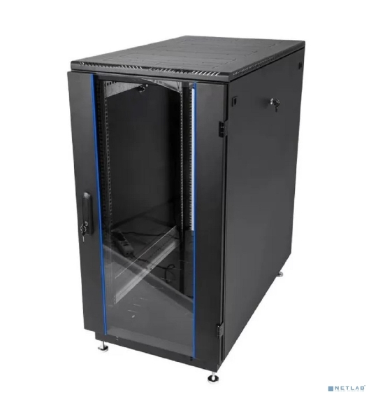 Шкаф телекоммуникационный ЦМО напольный 24U (600 x 800) дверь стекло, черный, ШТК-М-24.6.8-1ААА-9005