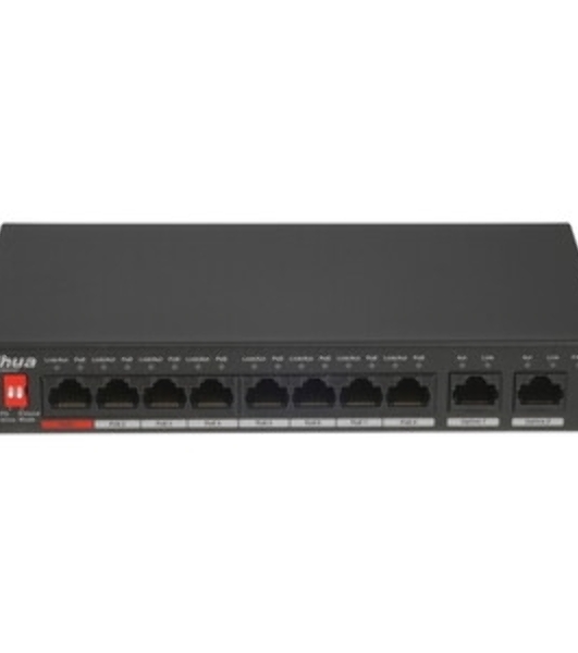 Коммутатор Dahua DH-SG4010P-2F, 8×1 Гбит/с + 2×1 Гбит/с SFP, управляемый