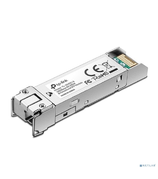 Модуль SFP TP-Link 1000Base-BX WDM Bi-Directional SFP module, TX: 1550 nm and RX: 1310 nm, 1 LC Simplex port, up to 2 km transmission distance in 9/125 μm SMF (Single-Mode Fiber), Supports Digital Diagnostic Monitoring (DDM).