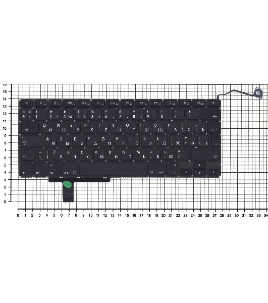 Клавиатура для ноутбука Macbook A1297 черная, большой Enter