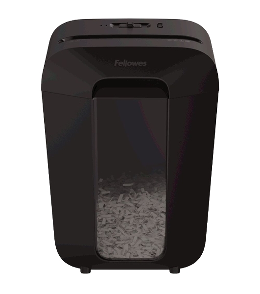 Шредер Fellowes PowerShred LX70 черный (секр.P-4)/перекрестный/11лист./18лтр./скрепки/скобы/пл.карты