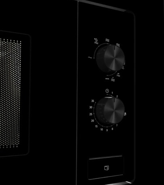 Встраиваемая микроволновая печь Gorenje, 20 л, 5 уровней мощности, 15 автопрограмм, электронное управление, дисплей, гриль, поворотный стол, цвет черный, ВxШxГ 38х56.8х34 см
