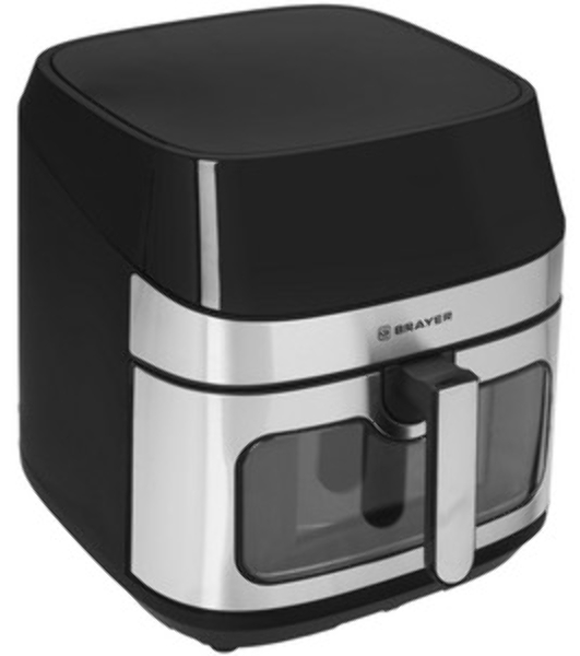 Аэрогриль Brayer 2044BR черный, 2200 Вт, 8 л, сенсор, 10 программ
