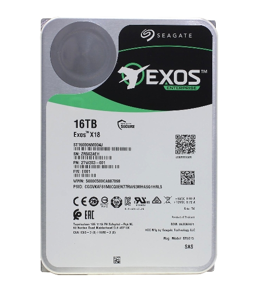 Жесткий диск Seagate HDD Server Exos X18 HDD 512E/4KN (3.5'/16Tb/SAS 12Gb/s/7200rpm)