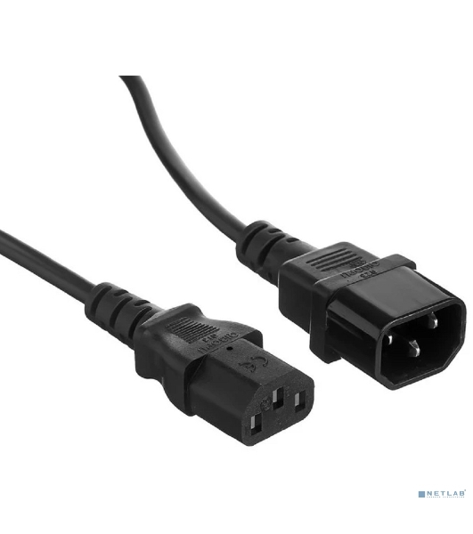 Кабель питания ExeGate Power EC-0,5P (C13->C14, VDE-250V-3*1.0мм2, медь, черный, 16A, 0.5 м)