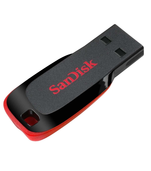 Флешка USB Sandisk CZ50 Cruzer Blade (SDCZ50-064G-B35), 64Gb, USB 2.0, R/W 15/4, черный/красный