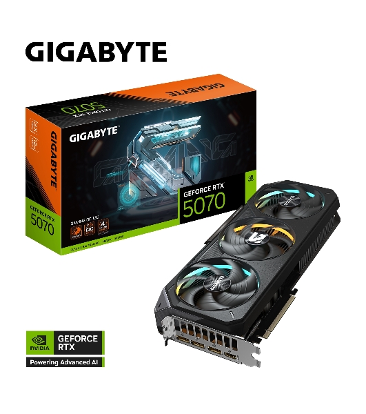 Видеокарта Gigabyte PCI-E GV-N5070GAMING OC-12GD 1.0 NVIDIA GeForce RTX 5070 12Gb 192bit GDDR7 2805/28000 HDMIx1 DPx3 HDCP Ret