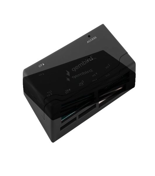 Кард-ридер Gembird FD2-MSD-4/черный/SD/TF/MicroSD/XD/MS/M2/CF/USB 2.0/пластик