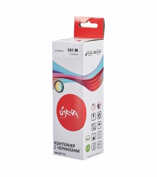 Контейнер с чернилами Sakura C13T03V34A (101 M) для Epson, водорастворимый тип, пурпурный, 6000 к., 70 мл.