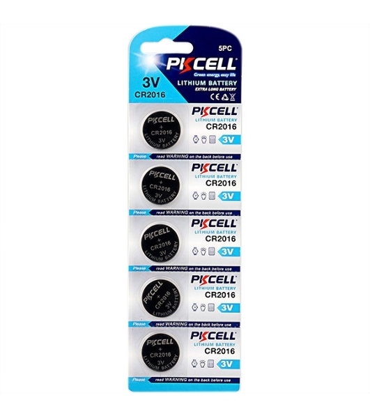 Литиевый элемент питания PKCELL CR2016-5B тип - CR2016 5 шт в блистере