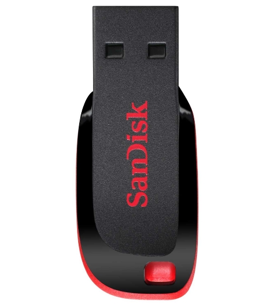 Флешка USB Sandisk CZ50 Cruzer Blade (SDCZ50-064G-B35), 64Gb, USB 2.0, R/W 15/4, черный/красный
