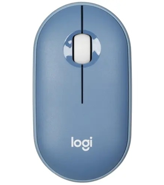 Мышь беспроводная Logitech Pebble M350 синий, 1000 dpi, радиоканал, Bluetooth, USB, кнопки - 3