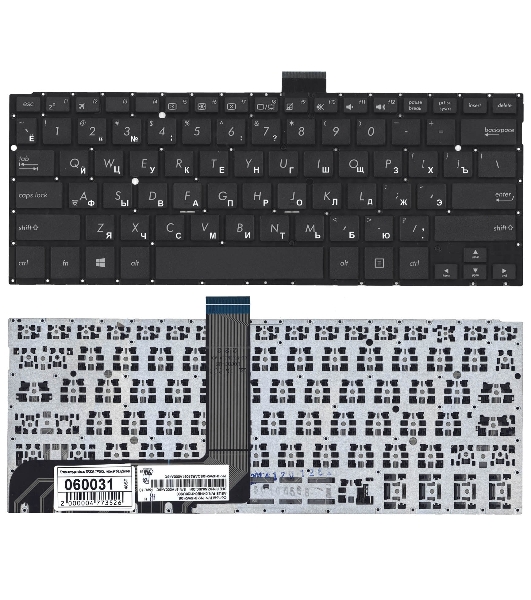 Клавиатура для ноутбука Asus TP300, TP300L черная без рамки