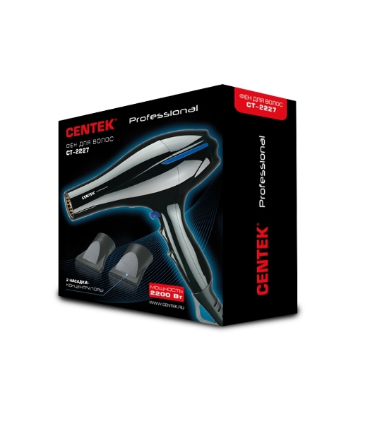 Фен Centek CT-2227 Professional черный, 2200 Вт