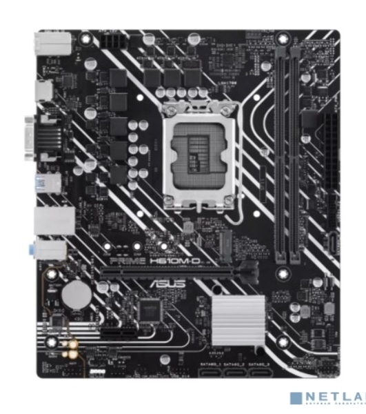 Материнская плата ASUS PRIME H610M-D, LGA 1700, Intel H610, 2xDDR5, 4xSATA, 1xM.2, 1xPCIe 4.0 x16, 1x1Gb LAN, 2xUSB-A 3.2 Gen 1, 4xUSB-A 2.0, 1xHDMI, 1xVGA, 3x3.5 мм, 1xRS-232, 7.1, mATX