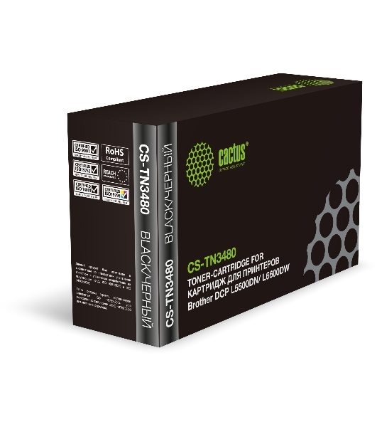 Картридж лазерный Cactus CS-TN3480 черный (8000 стр.) для Brother DCP L5500DN/L6600DW