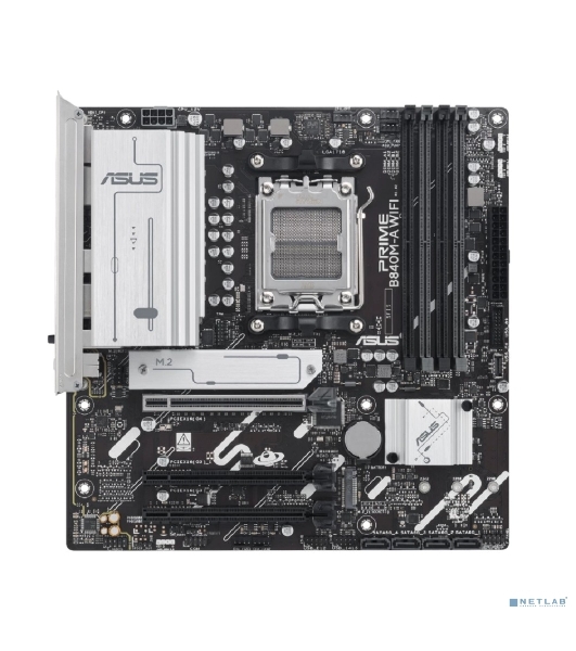 Материнская плата ASUS PRIME B840M-A WIFI, AM5, AMD B840, 4xDDR5, 4xSATA III, 3xM.2, 1xPCIe 4.0 x16, 2xPCIe 3.0 x16 (x1), 2xDP, 1xHDMI, 1x 2.5Gb LAN, Wi-Fi 6E, 2xUSB-A 10Gbps, 1xUSB-C 5Gbps, 4xUSB-A 2.0, 3x3.5 мм, 7.1, micro-ATX