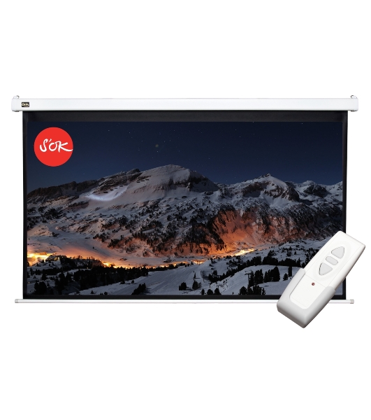 Экран Cinema S'OK SCPSM-370x208FG-ED90 16:9 167' Pro настенно-потолочный, моторизованный, 370x208см, фибергласс, белый корпус, экстрадроп 90см