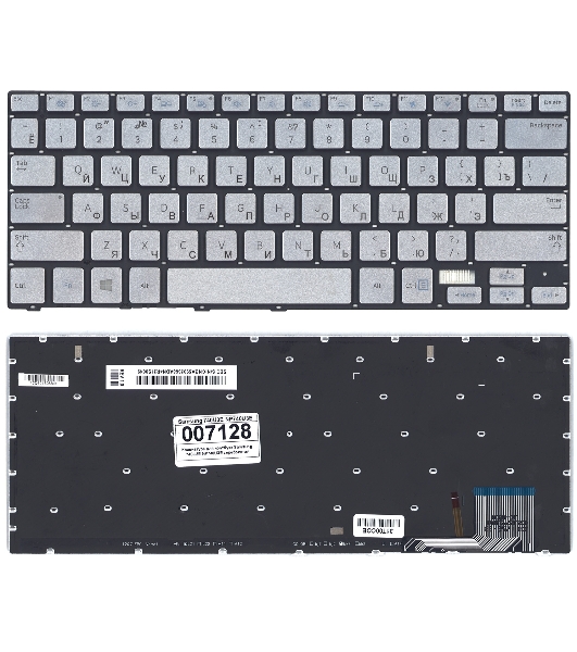 Клавиатура для ноутбука Samsung 740U3E NP740U3E серебристая