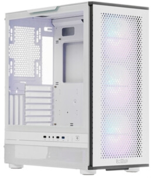 Компьютерный корпус PCCooler ME200 MESH WH, Mesh Full Tower, белый, TG, SPCC, 3x120мм ARGb E-ATX, ATX, mATX, mITX 180/380/220мм 4x2.5', 2x3.5', 7+3xPCI 1xUSB-A 3.0, 2xUSB-A 2.0 432x225x495мм