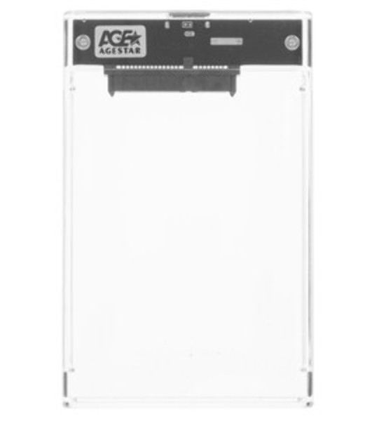 Внешний корпус USB 3.0 2.5' SATAIII HDD/SSD AgeStar 3UB2P4 (TRANSPARENCY) пластик, прозрачный