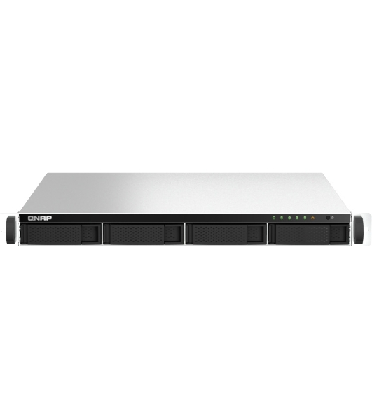 Сетевое хранилище SMB QNAP TS-464U-RP-8G NAS 4 HDD trays, rackmount 1U, 2 PSU. 4-core Intel Celeron N5105/N5095 2.0-2.9 GHz, 8 Gb RAM MAX, 2x2.5 Gigabit Ethernet, 4xUSB, 1xHDMI . PCIe Gen 3 x2, W/o rail kit RAIL-B02