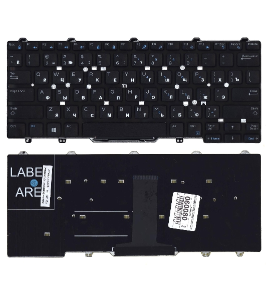 Клавиатура для ноутбука Dell Latitude E5470 E7470 черная без рамки и указателя