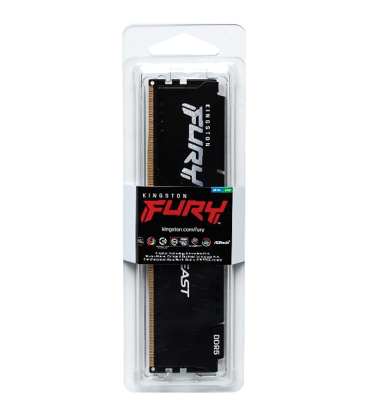 Оперативная память Kingston Fury Beast, DDR5, 32GB (1x32GB), 6000MHz, CL30, DIMM, с радиатором, черный