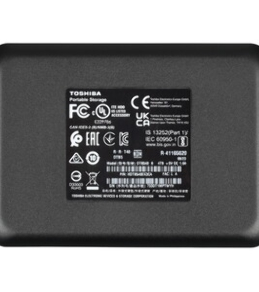 Внешний HDD 2.5' Toshiba Canvio Basics, 4TB, USB 3.2 Gen 1 Type-A, 5400 rpm, черный (аналог HDTb440EK3CA)