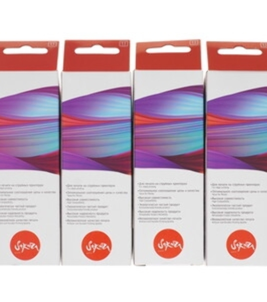 Набор чернил Sakura SIC13T664BA(664 BK) для Epson, водорастворимый тип, (черный, голубой, пурпурный, желтый), 4шт в наборе.