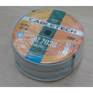 Кабель коаксиальный PROconnect CABLETECH (01-2431-6)SAT 703B+CU/Al/CU, 75 Ом, 100м., белый AT 703B+CU/Al/CU, 75 Ом, 100м., для установки спутниковой телевизионной системы, белый