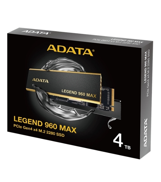 Накопитель SSD ADATA LEGEND 960 MAX, 4Tb, M.2 2280, PCIe 4.0 x4, NVMe, R/W 7400/6800, с радиатором