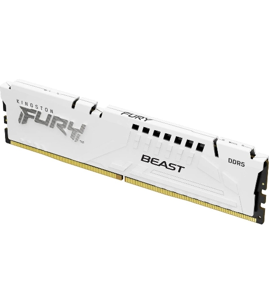 Оперативная память Kingston Fury Beast, DDR5, 16Gb (1x16GB), 5600MHz, CL36, DIMM, с радиаторами, белый