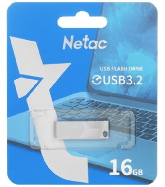 Флешка USB Netac UM1 (NT03UM1N-016G-32PN), 16Gb, USB 3.2, R/W 150/45, серебристый