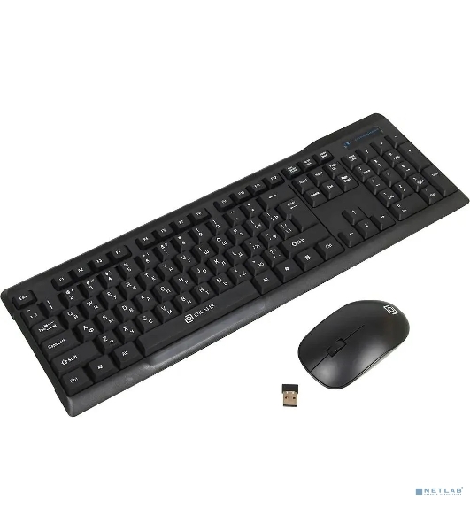 Комплект клавиатура+мышь Oklick 230M беспроводной, USB, 1000 DPI, чёрный