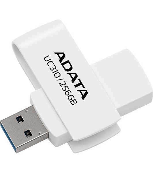 Флешка USB ADATA UC310 (UC310-256G-RWH), 256Gb, USB 3.2 Gen1, R/W 100/30, белый