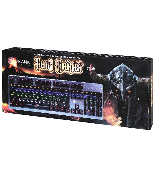 Клавиатура Oklick 970G Dark Knight проводная, USB Type-A, чёрный/серебристый