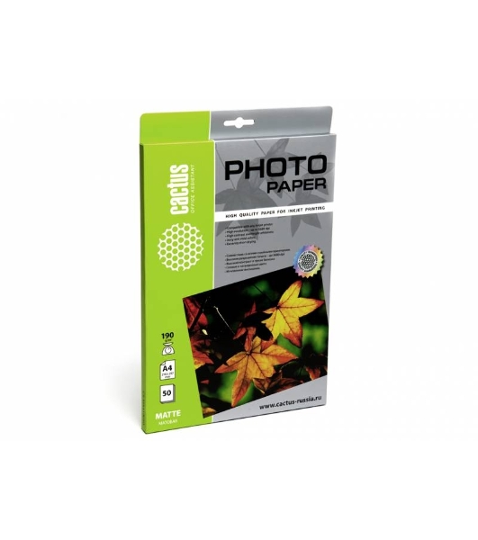 Фотобумага Cactus CS-MA419050 матовая A4 190 г/м2 50 листов