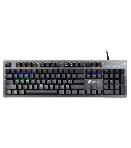 Клавиатура Oklick 970G Dark Knight проводная, USB Type-A, чёрный/серебристый