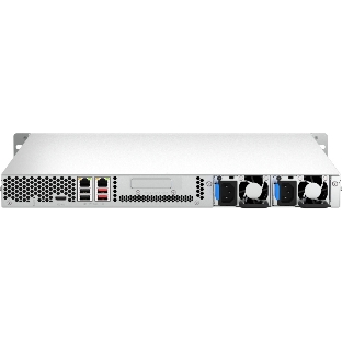 Сетевое хранилище SMB QNAP TS-464U-RP-8G NAS 4 HDD trays, rackmount 1U, 2 PSU. 4-core Intel Celeron N5105/N5095 2.0-2.9 GHz, 8 Gb RAM MAX, 2x2.5 Gigabit Ethernet, 4xUSB, 1xHDMI . PCIe Gen 3 x2, W/o rail kit RAIL-B02