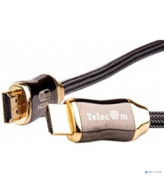 Кабель HDMI 19M/M,ver. 2.1, 8K@60 Hz 2m метал разъемы, нейлоновая оплетка Telecom TCG300-2M
