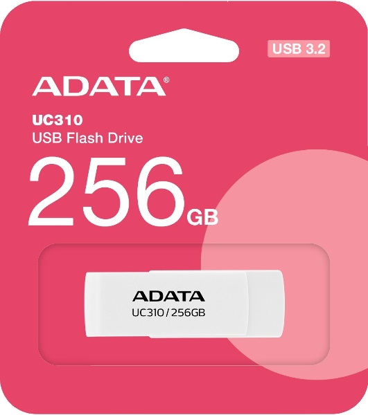 Флешка USB ADATA UC310 (UC310-256G-RWH), 256Gb, USB 3.2 Gen1, R/W 100/30, белый