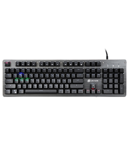 Клавиатура Oklick 970G Dark Knight проводная, USB Type-A, чёрный/серебристый