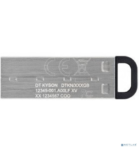 Флешка USB Kingston DataTraveler KYSON (DTKN/128 Gb), 128Gb, USB 3.2 Gen 1, R/W 200/60, серебристый/черный