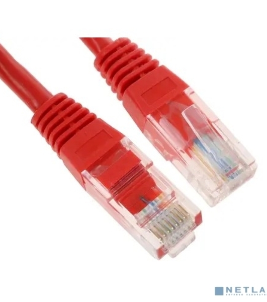 Патч-корд UTP Cablexpert cat.5e, 1.5м, литой, многожильный, красный