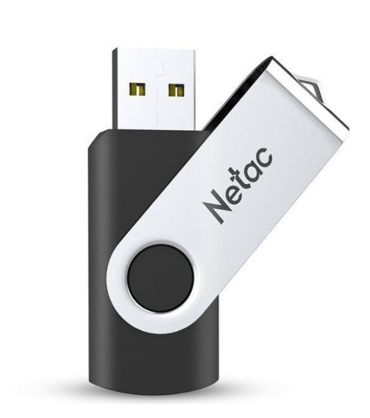 Флешка USB Netac U505 (NT03U505N-008G-20BK), 8Gb, USB 2.0, R/W 70/30, черный/серебристый