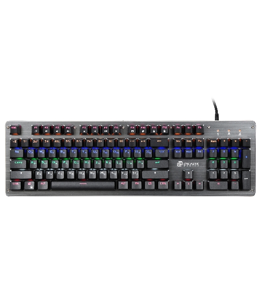 Клавиатура Oklick 970G Dark Knight проводная, USB Type-A, чёрный/серебристый